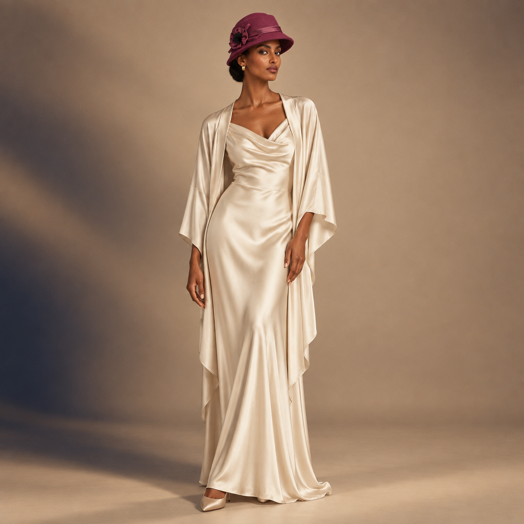 Full-body Veyla studio portrait with burgundy hat